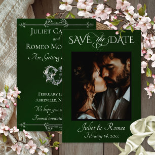 Photo & Heart Save the Date on Emerald
