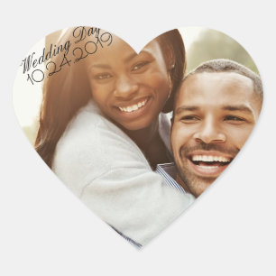 Photo Heart Sticker Wedding Date Reminder