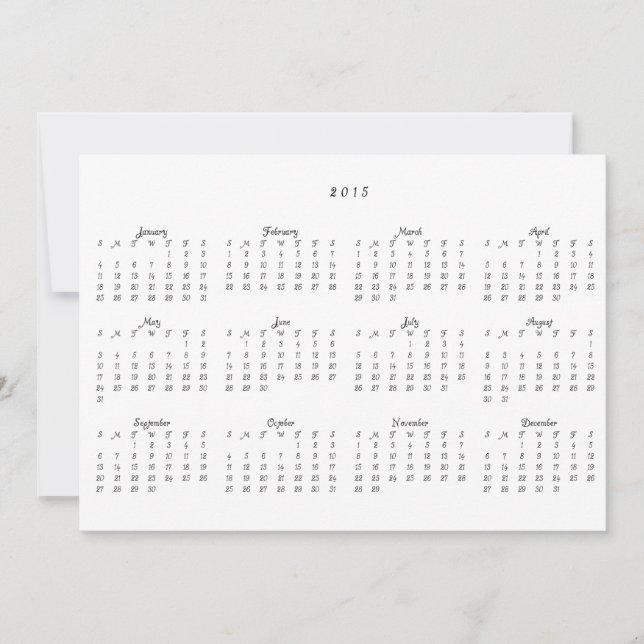 Photo Holiday 2015 Calendar Christmas Card (Front)