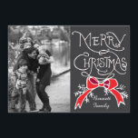 Photo Holiday Card: Chalkboard Merry Christmas<br><div class="desc">Photo Holiday Card: Chalkboard Rustic Red Bow Photo Merry Christmas Photography © Storytree Studios,  Stanford,  CA</div>