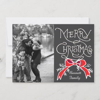 Photo Holiday Card: Chalkboard Merry Christmas