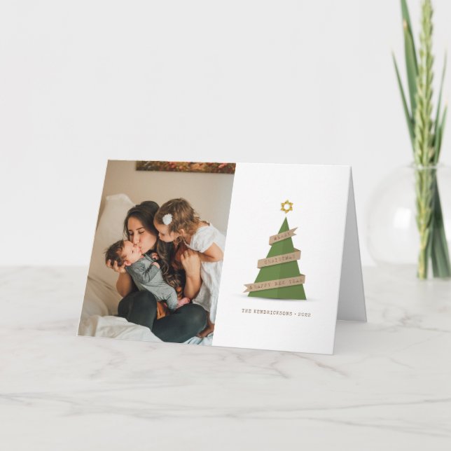 PHOTO HOLIDAY CARD | Christmas Paper Tree (Front)