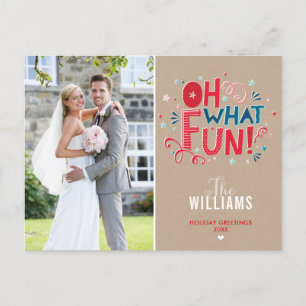 PHOTO HOLIDAY CARD festive typography oh what fun