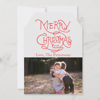 Photo Holiday Card: Typography Merry Christmas