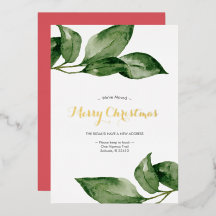 Photo Holiday Card Watercolor Botanicals