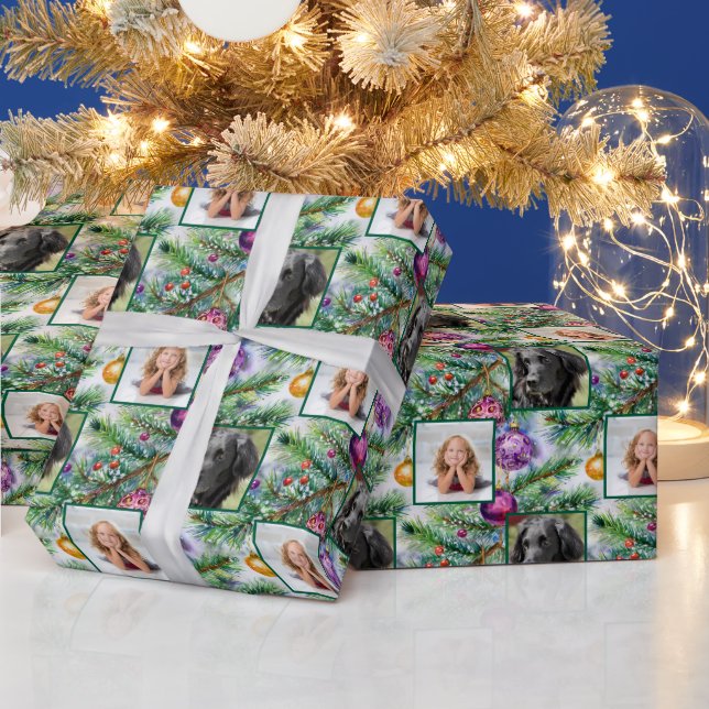 Photo Holiday Christmas Tree Wrapping Paper (Holidays)
