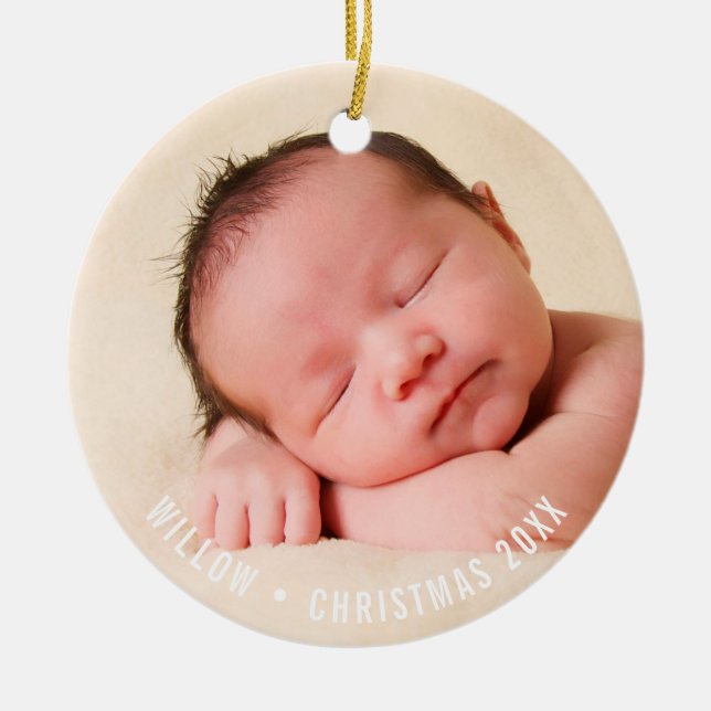 PHOTO HOLIDAY DECOR simple christmas tree pattern Ceramic Tree Decoration (Front)