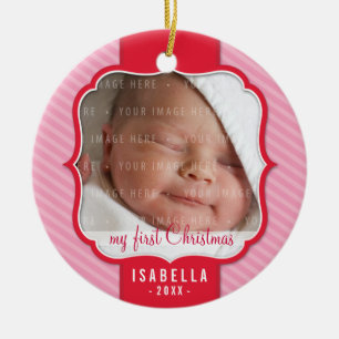 PHOTO HOLIDAY ORNAMENT cute bright lapel pink red