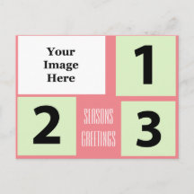 photo holiday pink greeting postcard