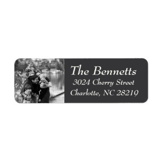 Photo Holiday Return Address Labels: Chalkboard