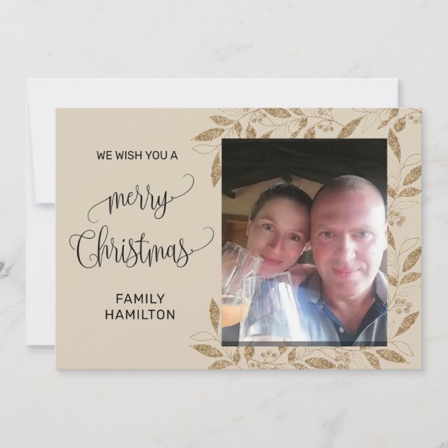 Photo Horizontal Christmas Flat Holiday Card (Front)