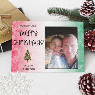 Photo Horizontal Christmas Flat Holiday Card