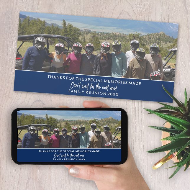 Photo Horizontal or Panoramic Family Reunion Holiday Card (Family Reunion Thank You Card - Add a Photo for a fun vacation souvenir)