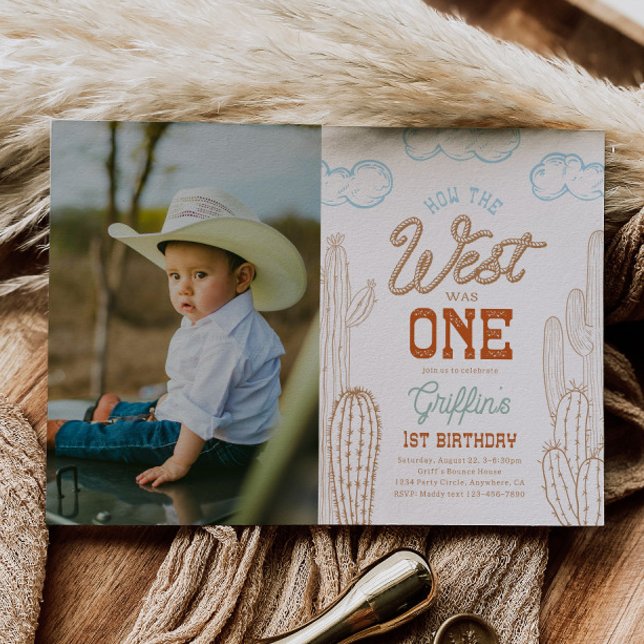Photo How the West was One Birthday Invitation (Creator Uploaded)