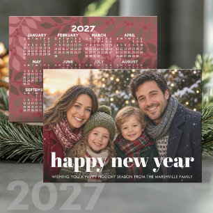Photo - Huge New Year - 2027 Calendar Holiday Card