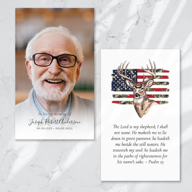 Photo Hunting Stag Memorial Prayer Card (Creator Uploaded)