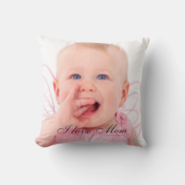 Photo "I love Mum" Gift Pillow (Front)