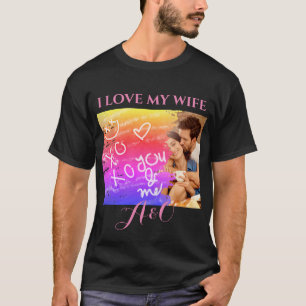 Photo I Love My Wife XOXO Rainbow Watercolor T-Shirt
