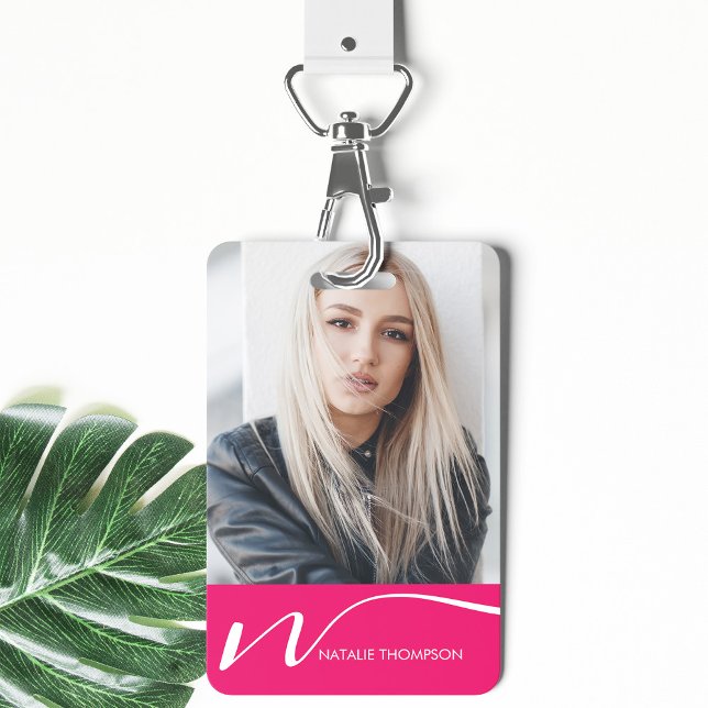 Photo ID Card Modern QR Code Custom Lanyard Name Badge (Creator Uploaded)