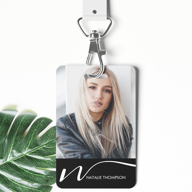 Photo ID Card Modern QR Code Custom Lanyard Name ID Badge (Creator Uploaded)