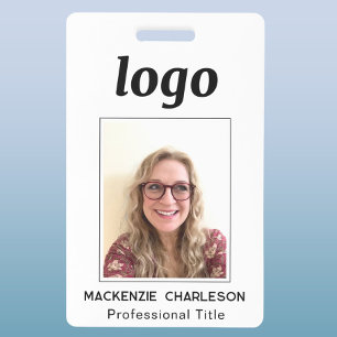 Photo ID Clean Professional Name Badge
