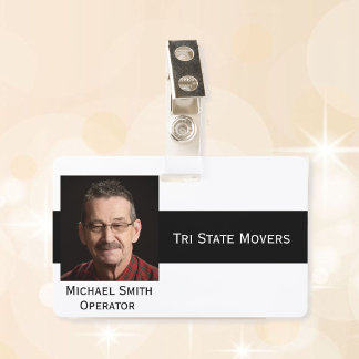 Photo ID Clip Double Sided Personalise Text Badge