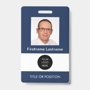 Photo ID Dark Blue Name Badge