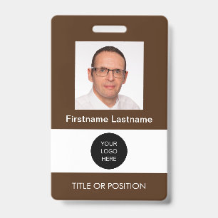 Photo ID Dark Brown Name Badge