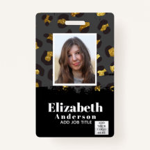 PHOTO ID - Employee VIP Pass Girly Animal Prints