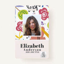 PHOTO ID - Employee VIP Pass - Girly Flowers