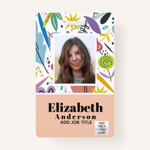 PHOTO ID - Employee VIP Pass - Girly Flowers ID Badge