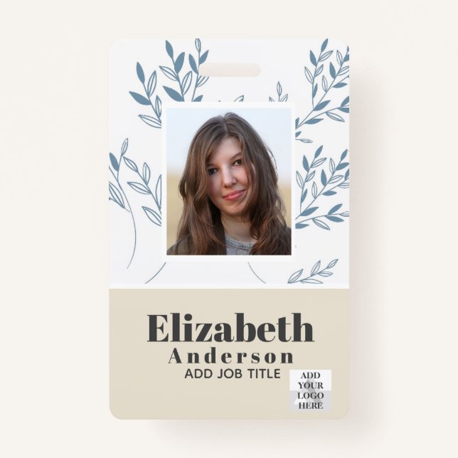 PHOTO ID - Employee VIP Pass - Girly Flowers ID Badge (Front)