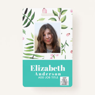 PHOTO ID - Employee VIP Pass - Girly Flowers ID Badge