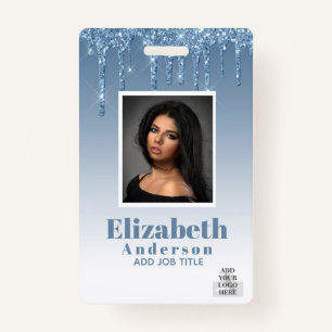 PHOTO ID - Employee VIP Pass Girly Glitter Glam ID Badge