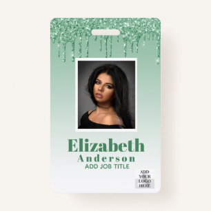 PHOTO ID - Employee VIP Pass Girly Glitter Glam ID Badge