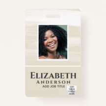 PHOTO-ID Employee VIP PASS Watercolor Abstracts