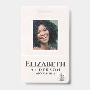 PHOTO-ID Employee VIP PASS Watercolor Abstracts ID Badge
