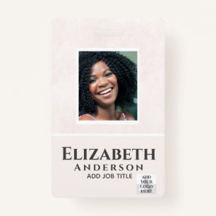 PHOTO-ID Employee VIP PASS Watercolor Abstracts ID Badge