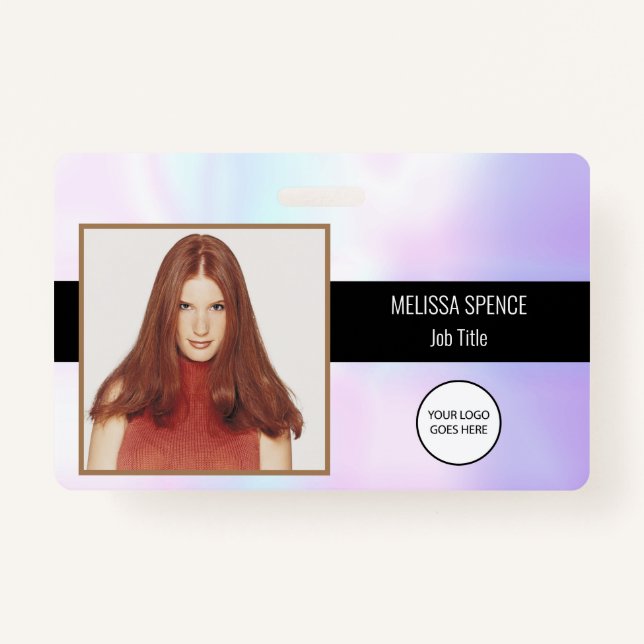 Photo ID Holographic Company Logo Security ID Badge (Front)