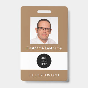 Photo ID Light Brown Name Badge