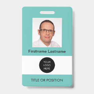 Photo ID Light Teal Name Badge
