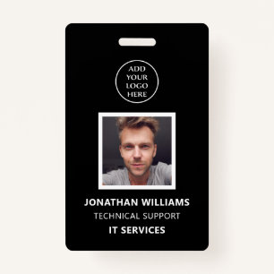 Photo ID Modern Business Logo Staff Name Job Title ID Badge