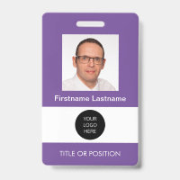 Photo ID Purple Name Badge