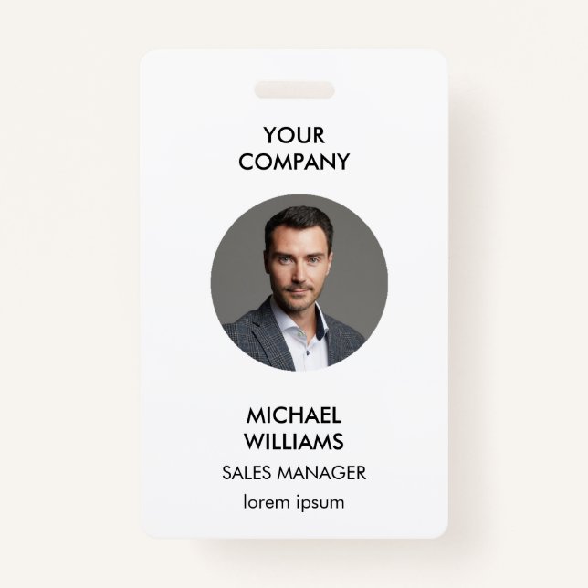 Photo ID  White Badge ID Badge (Front)