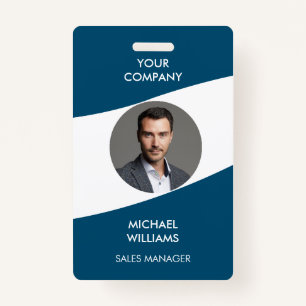 Photo ID White Blue Badge ID Badge