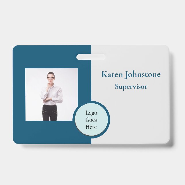 Photo Identification Name Company Logo ID Badge (Front)