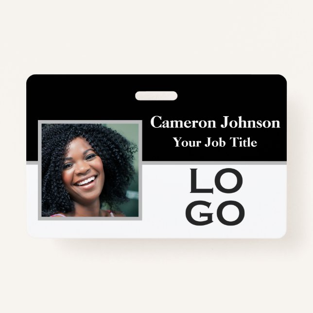 Photo Identification with Custom Logo ID Badge (Front)