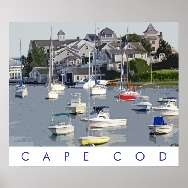 Photo Illustration Cape Cod Harbor Poster (Front)