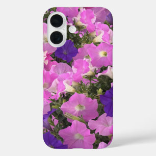 Photo Image Of Morning Glory Pink & Purple Flowers iPhone 16 Case