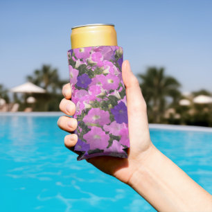 Photo Image Of Morning Glory Pink & Purple Flowers Seltzer Can Cooler